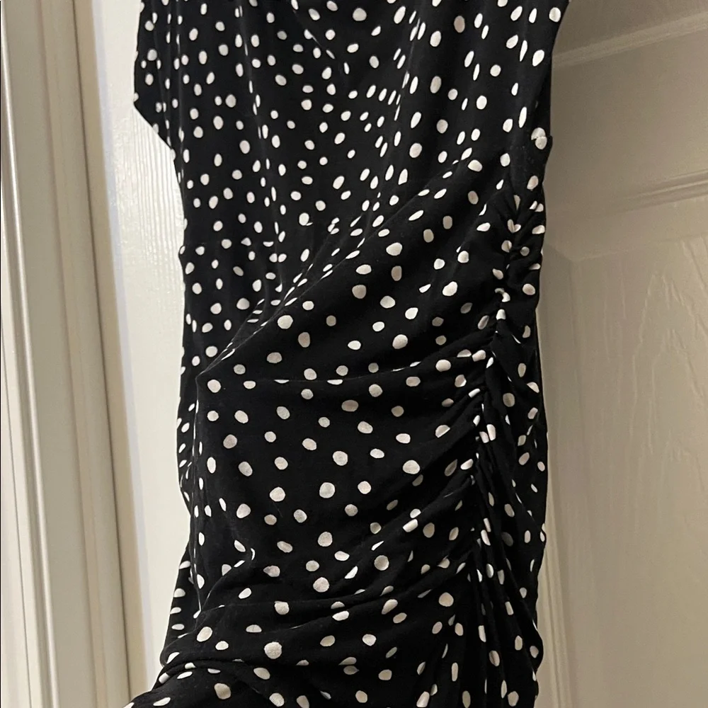 A Pea in the Pod Black and White Dotted Midi Dress - Picture 3 of 4